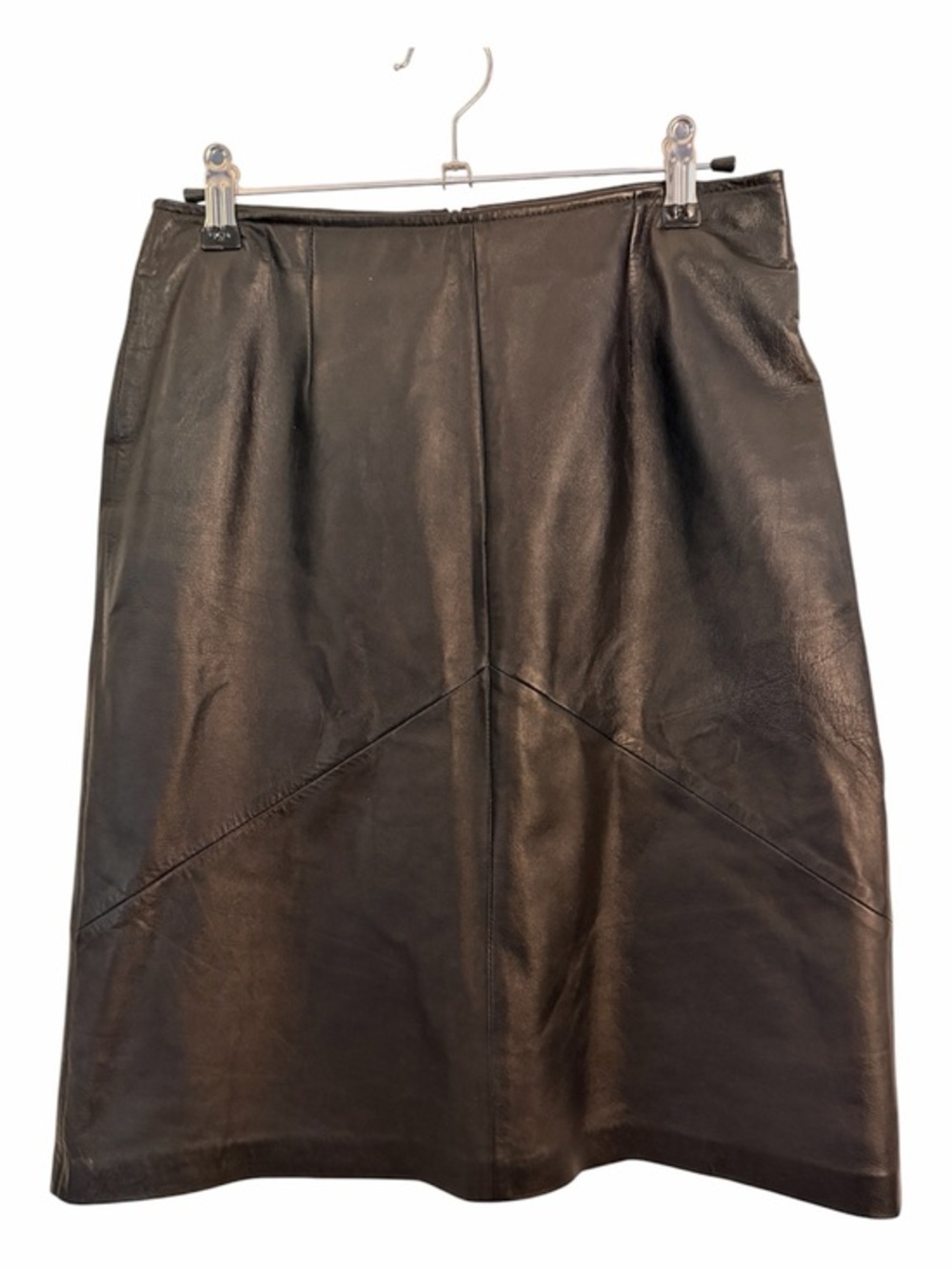 VAKKO SPORT 4 Vintage 100% Genuine Leather Black Pencil Skirt